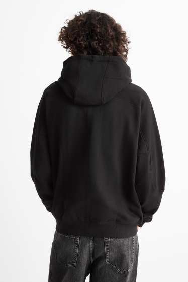 Uomo - Felpa con zip e cappuccio - nero