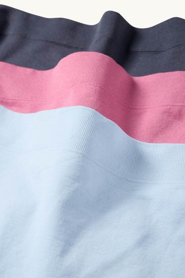 Femmes - Lot de 3 - shortys - sans coutures - bleu clair