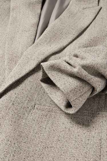 Femei - Blazer lung - regular fit - cu model - structurat - taupe