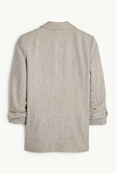 Femei - Blazer lung - regular fit - cu model - structurat - taupe