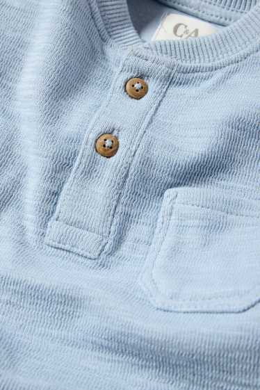 Baby Jungen - Baby-Langarmshirt - strukturiert - hellblau