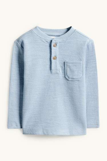 Baby Jungen - Baby-Langarmshirt - strukturiert - hellblau