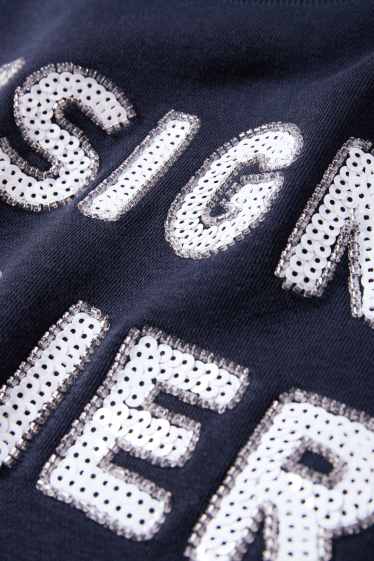 Dames - Sweatshirt - glanseffect - donkerblauw