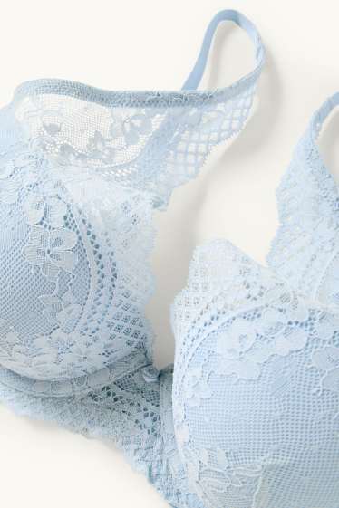 Femmes - Soutien-gorge à armature - PLUNGE - ampliforme - bleu clair