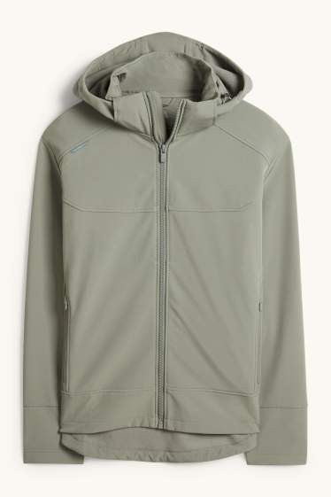 Heren - Softshelljas met capuchon - waterafstotend - groen