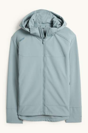 Heren - Softshelljas met capuchon - waterafstotend - lichtblauw