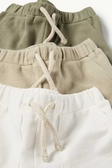 Bébés garçons - Lot de 3 - shorts bébé - finition texturée - blanc / vert