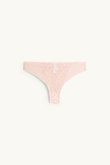 Women - Brazilian knickers - rose