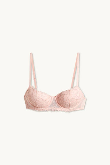 Femmes - Soutien-gorge avec armatures - DEMI - ampliforme - rose