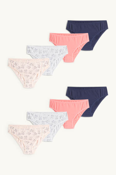 Enfants filles - Lot de 8 - Teddy bear - culottes - bleu foncé / blanc crème