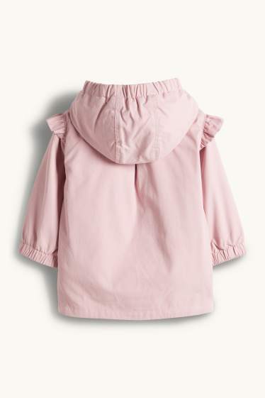 Bébés filles - Petites fleurs - veste bébé 2-en-1 à capuche - blanc / rose