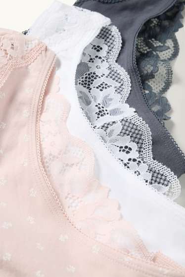 Women - Multipack of 3 - Brazilian knickers - rose