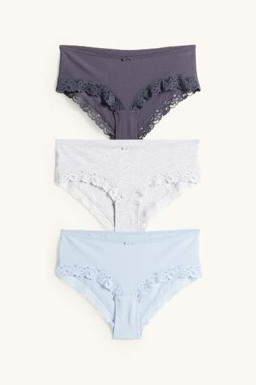 Dona - Paquet de 3 - calces - blau/gris