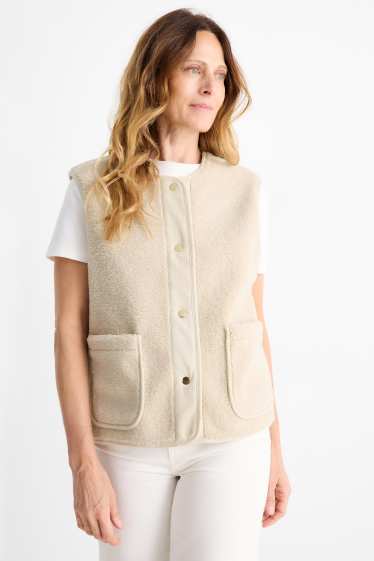 Dámské - Teddy vesta - světle béžová