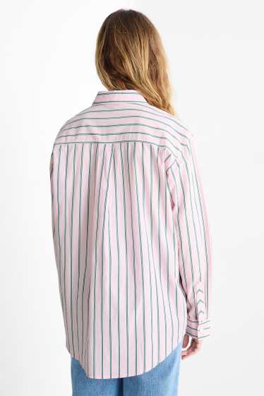 Donna - Blusa - a righe - verde / rosa