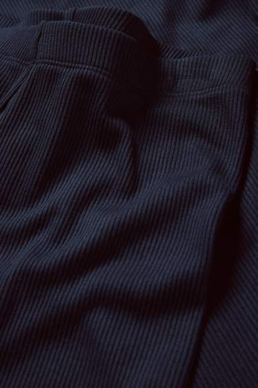 Dames - Joggingbroek - geribd - donkerblauw