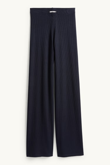 Dames - Joggingbroek - geribd - donkerblauw