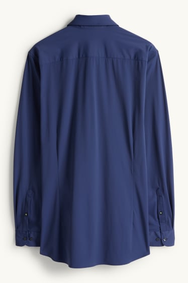 Men - Business shirt - slim fit - Kent collar - Flex - dark blue