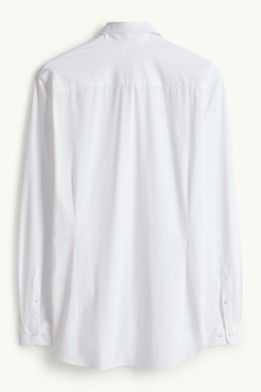 Hommes - Chemise de bureau - slim fit - col kent - Flex - blanc