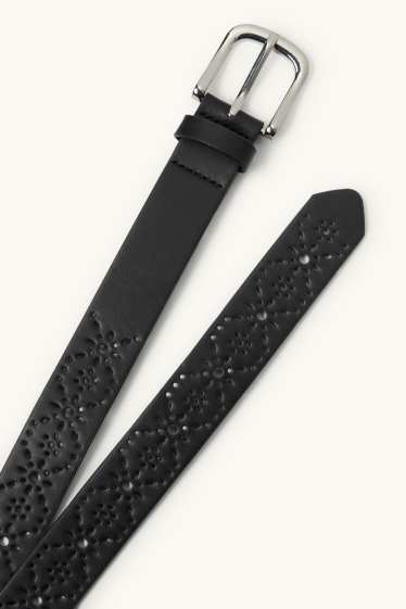 Femei - Curea - imitație de piele - negru