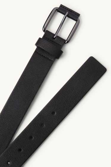Herren - Gürtel - Lederimitat - schwarz