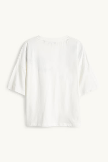 Damen - T-Shirt - Regular Fit - weiß