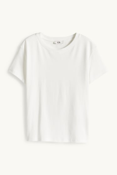 Damen - T-Shirt - Relaxed Fit - weiß