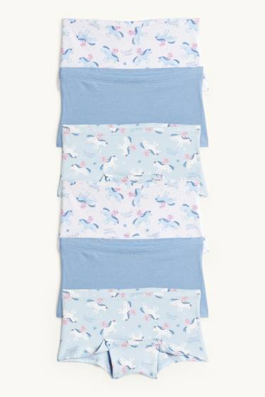 Enfants filles - Lot de 6 - Pegasus - caleçons - bleu clair