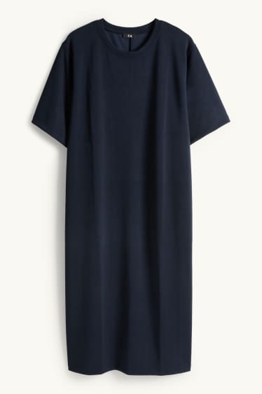 Women - T-shirt dress - straight fit - dark blue