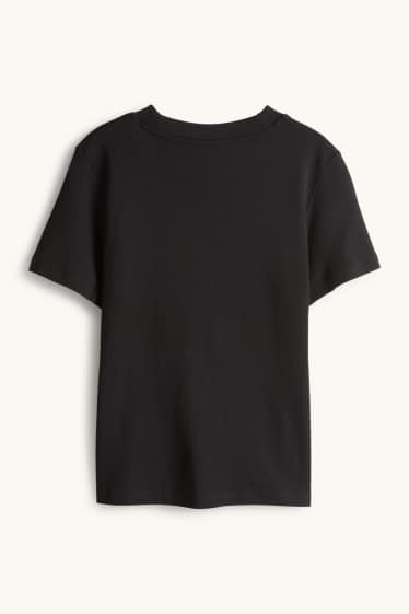 Donna - T-shirt - relaxed fit - effetto brillante - nero
