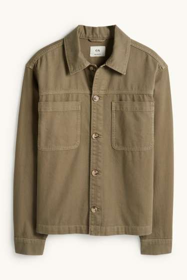 Uomo - Giacca camicia - relaxed fit - verde scuro
