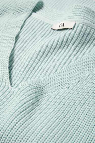 Damen - Strickpullover - kurzarm - mintgrün
