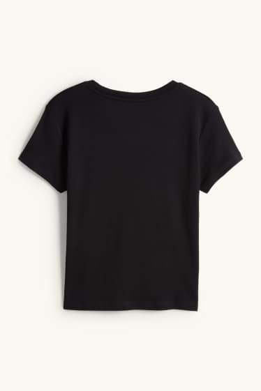 Damen - T-Shirt - Relaxed Fit - schwarz