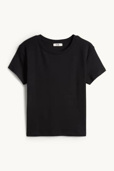Damen - T-Shirt - Relaxed Fit - schwarz