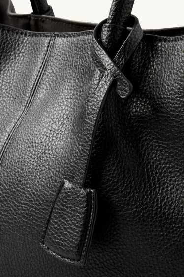 Femmes - Grand cabas à bandoulière amovible - matière synthétique - noir