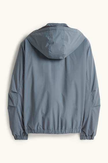 Hommes - Veste à capuche - doublée - finition déperlante - gris