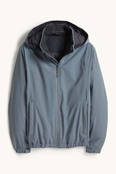 Hommes - Veste à capuche - doublée - finition déperlante - gris