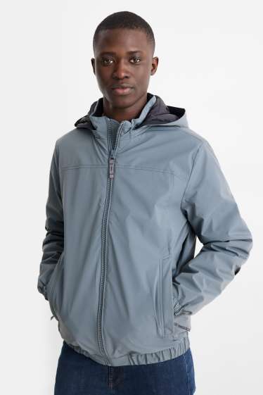 Hommes - Veste à capuche - doublée - finition déperlante - gris