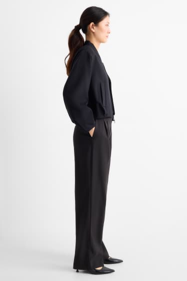 Dames - Business-broek - mid waist - wide leg - zwart