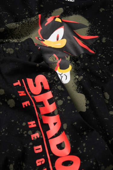 Děti - chlapci - Ježek Sonic - letní pyžamo - 2dílné - červená/černá