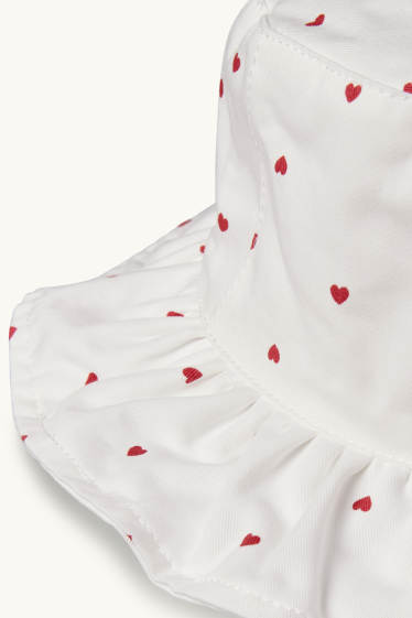 Bébés filles - Petit cœur - bob bébé - blanc / rouge