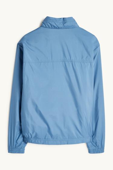 Heren - Blouson met capuchon - waterafstotend - lichtblauw