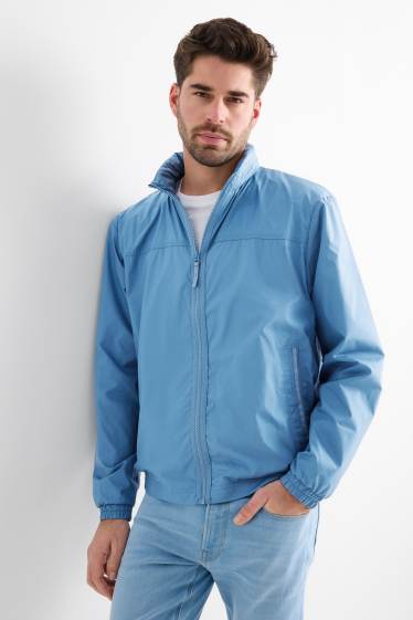 Heren - Blouson met capuchon - waterafstotend - lichtblauw