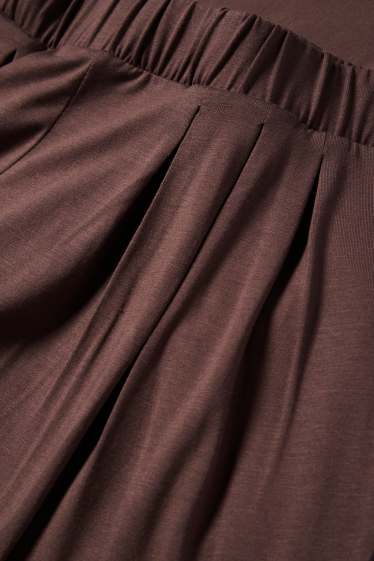 Damen - Jersey-Hose - Mid Waist - braun