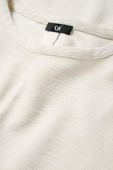 Damen - Sweatshirt - gerippt - hellbeige