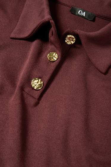 Women - Polo shirt - regular fit - bordeaux