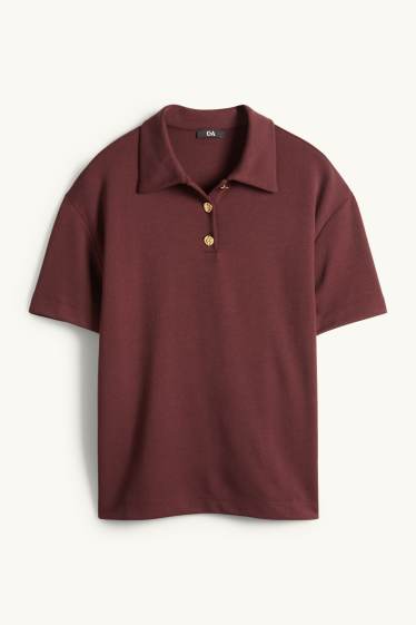 Women - Polo shirt - regular fit - bordeaux