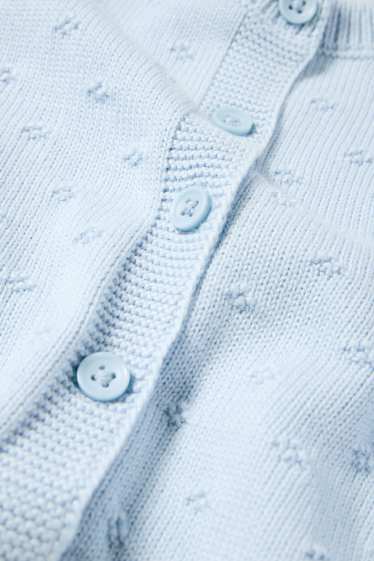 Enfants filles - Gilet en maille - finition texturée - bleu clair