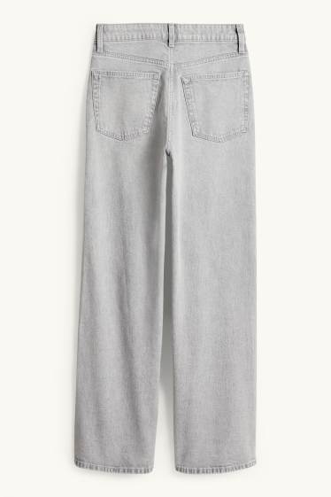 Mujer - Wide leg jeans - high waist - vaqueros - gris claro