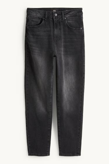 Damen - Mom Jeans - High Waist - LYCRA® - dunkeljeansgrau